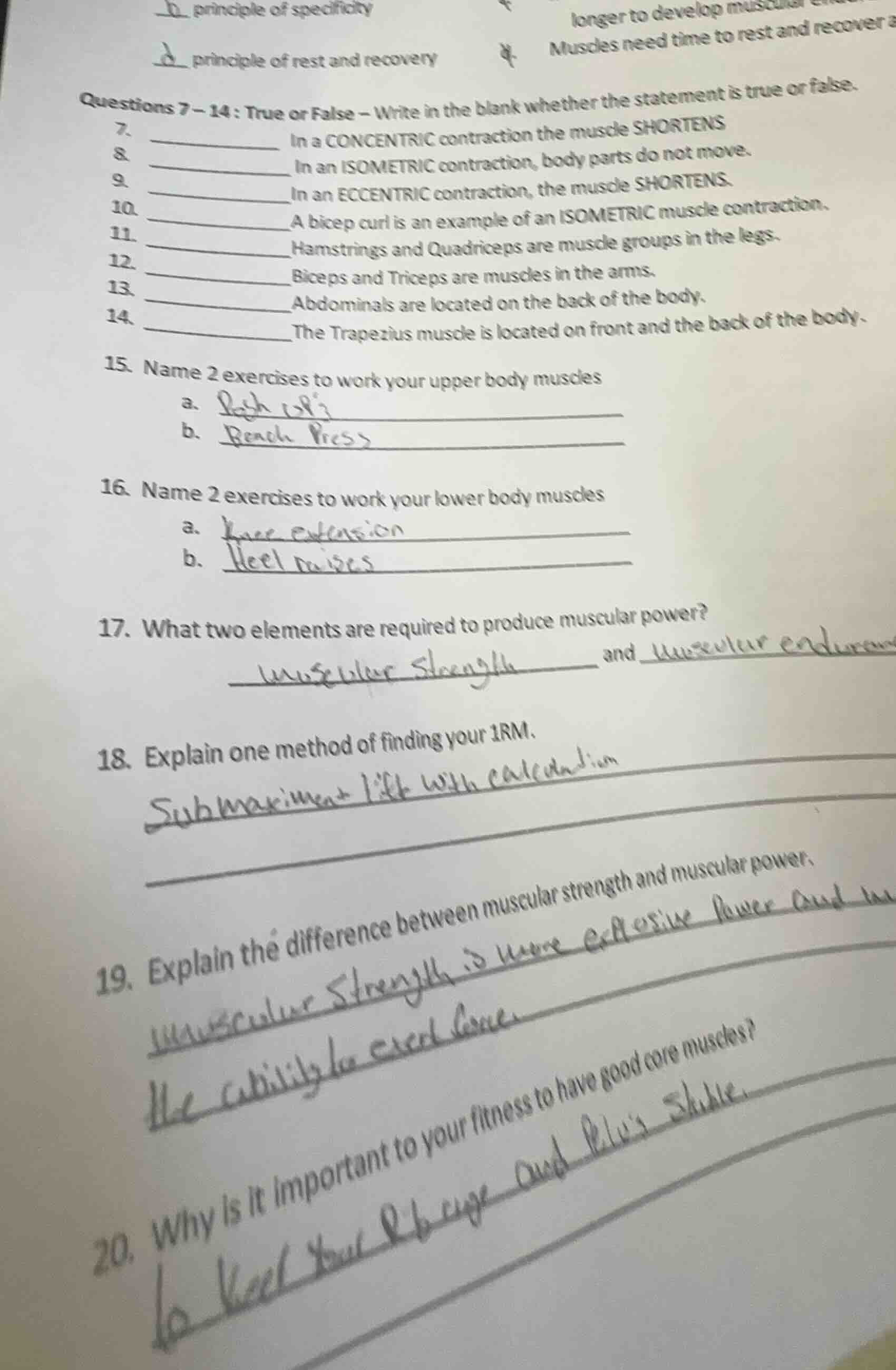 questions 7 – 14 : true or false – write in the blank whether the state…