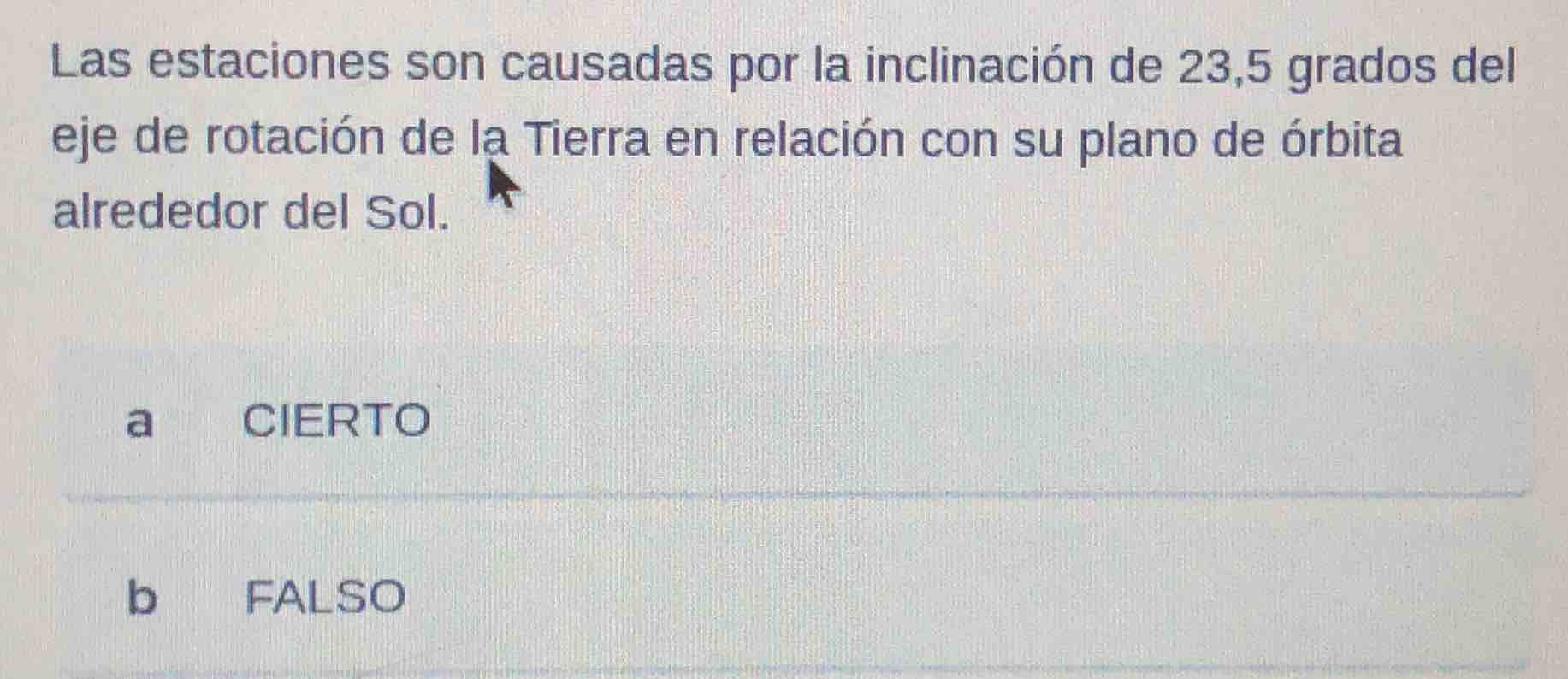las estaciones son causadas por la inclinación de 23,5 grados del eje d…