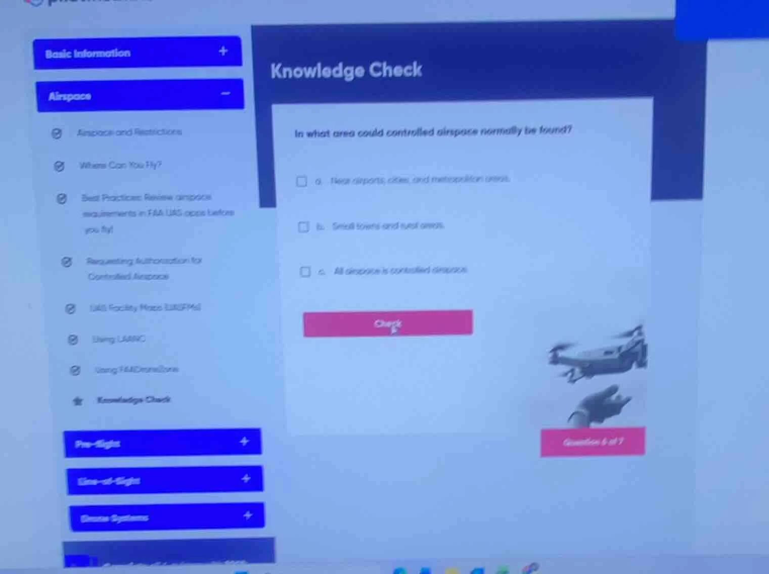 knowledge check in what area could controlled airspace normally be foun…