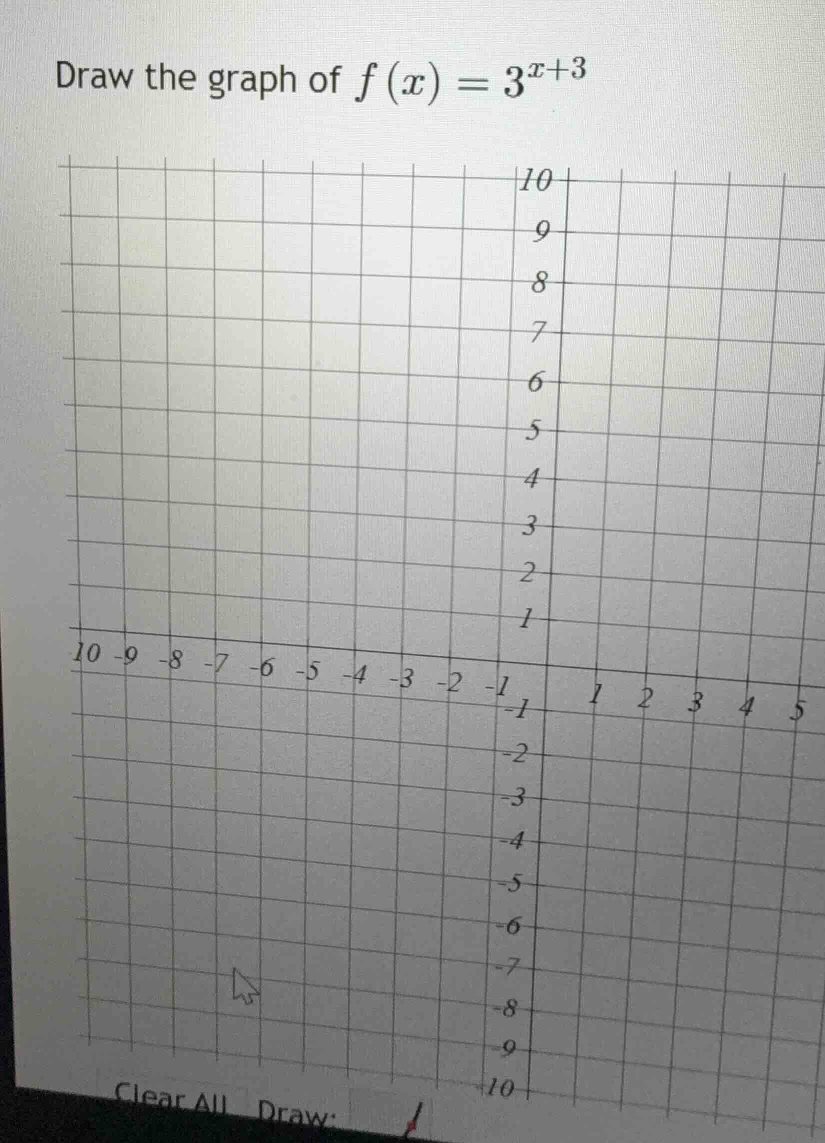draw the graph of $f(x)=3^{x + 3}$