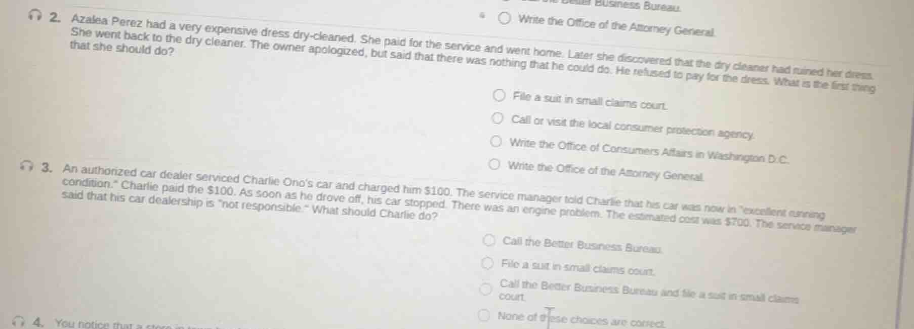 2. azalea perez had a very expensive dress dry - cleaned. she paid for …