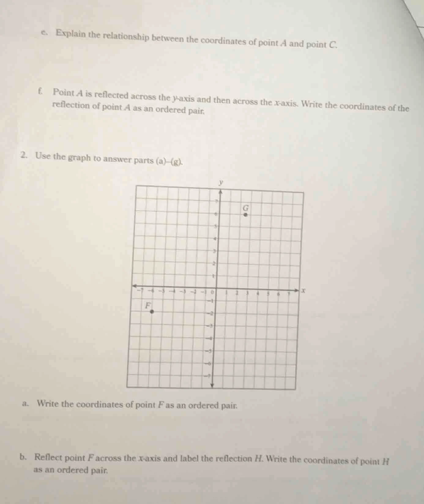 e. explain the relationship between the coordinates of point a and poin…