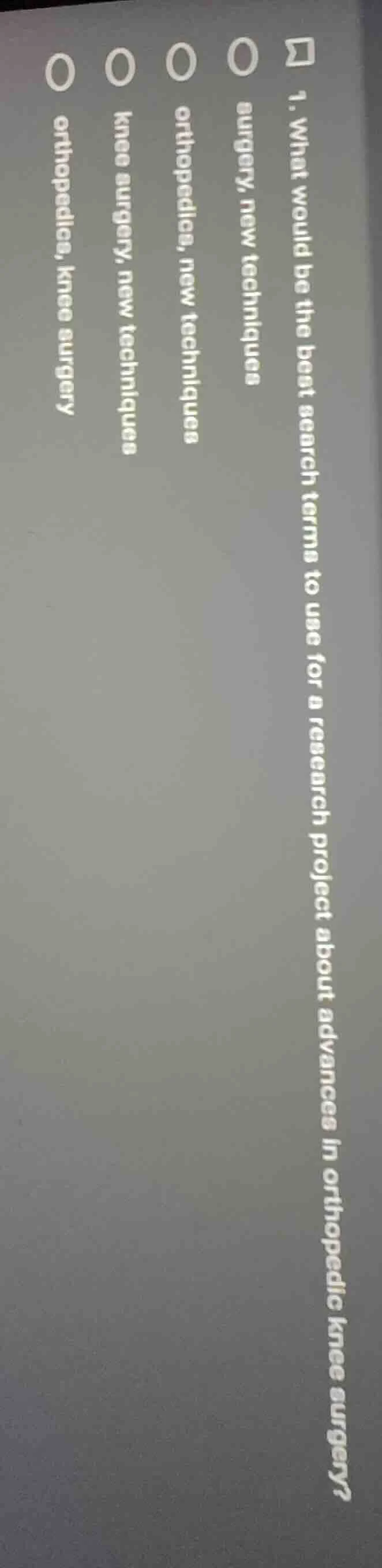 1. what would be the best search terms to use for a research project ab…