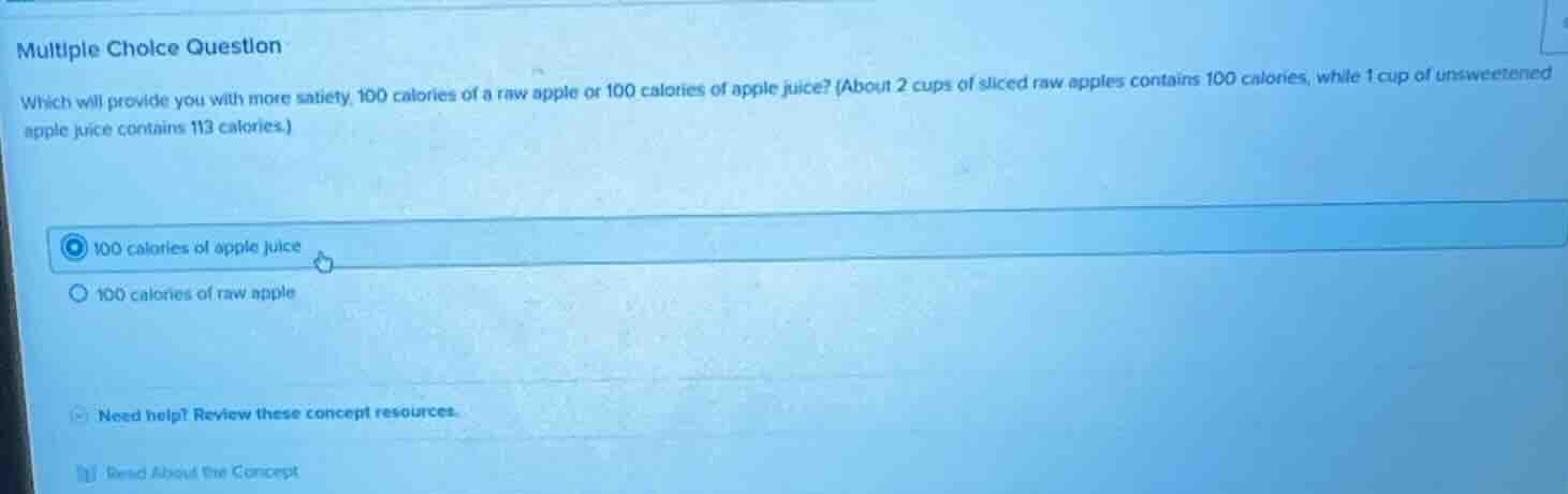 multiple choice question which will provide you with more satiety, 100 …