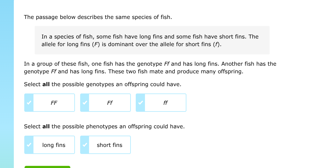 the passage below describes the same species of fish. in a species of f…