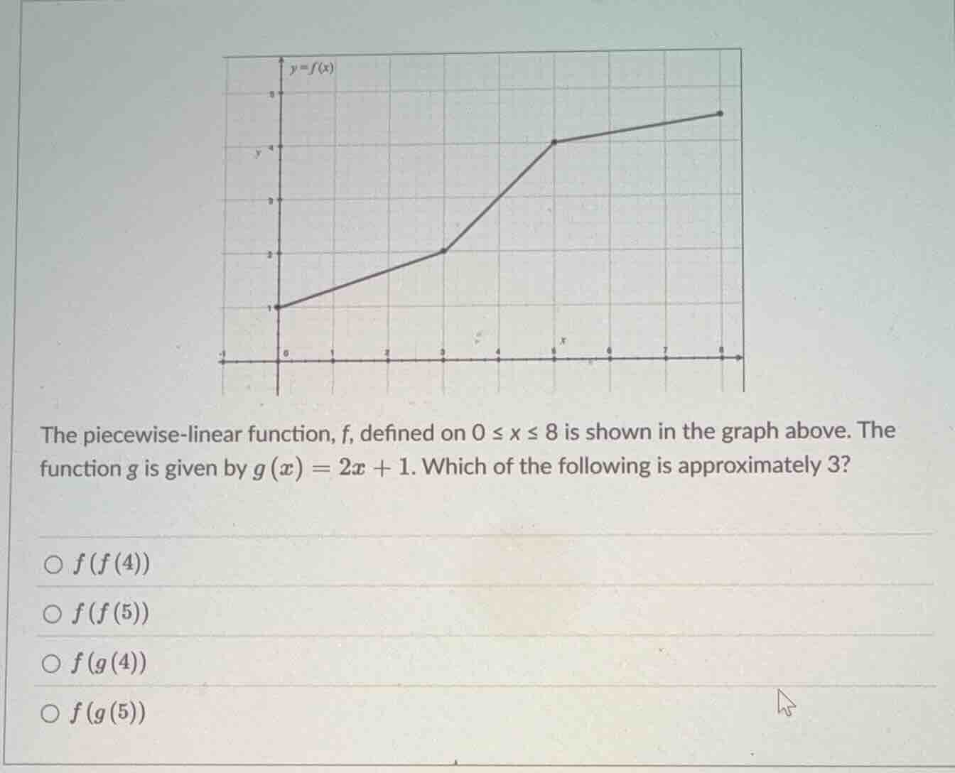 the piecewise - linear function, f, defined on (0leq xleq8) is shown in…