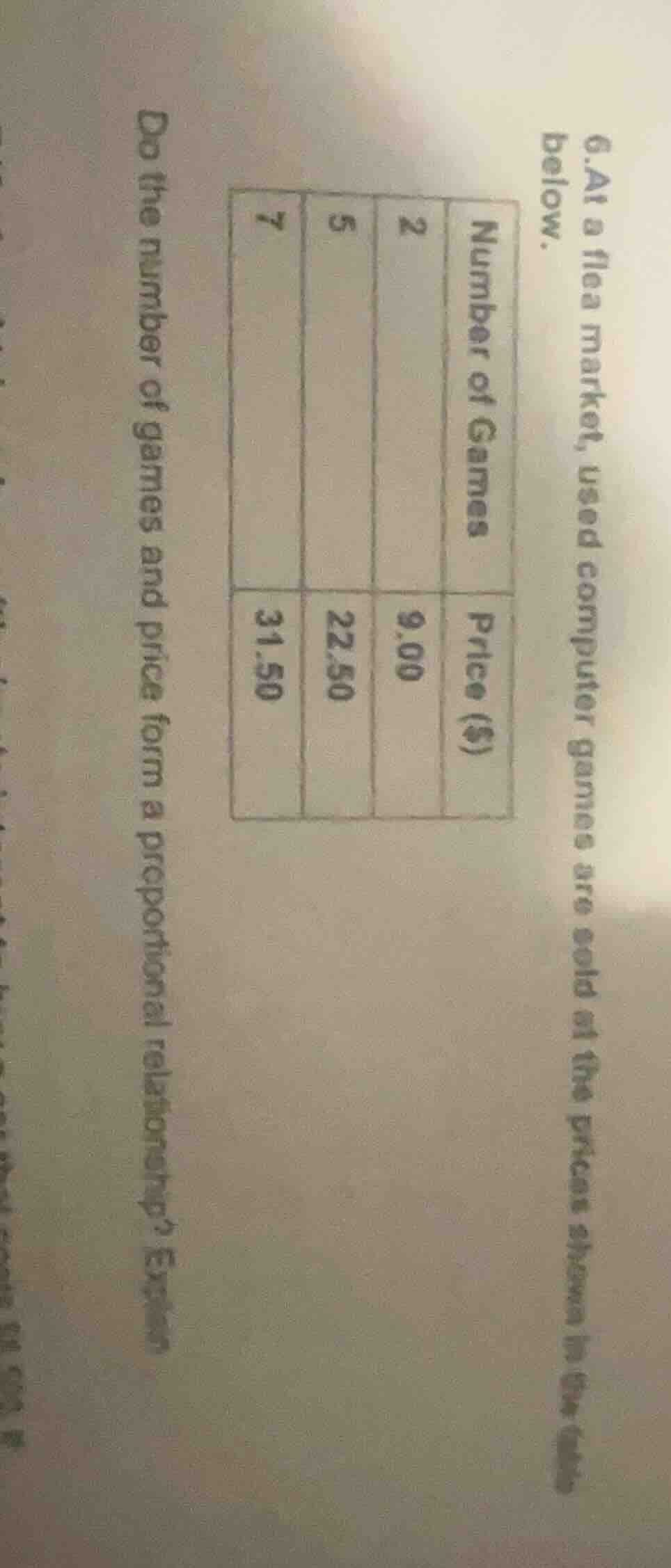 6. at a flea market, used computer games are sold at the prices shown i…