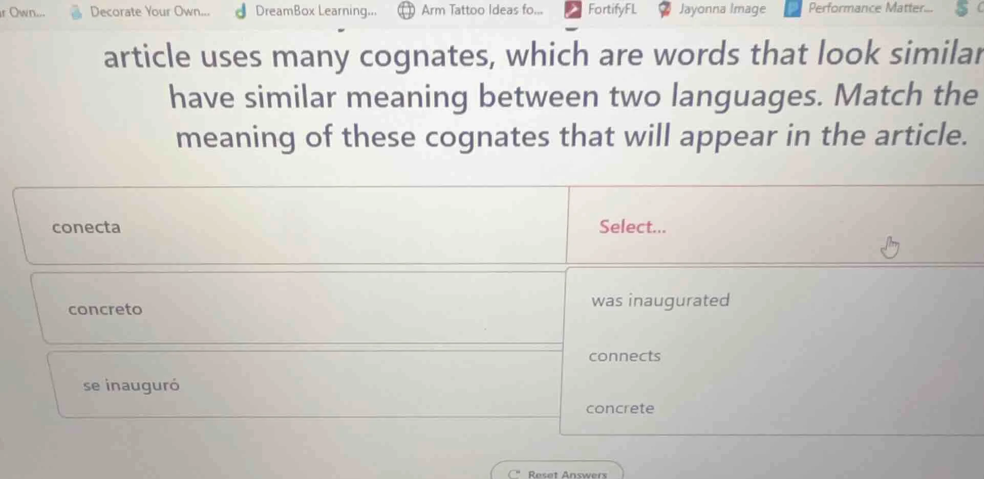 article uses many cognates, which are words that look similar have simi…
