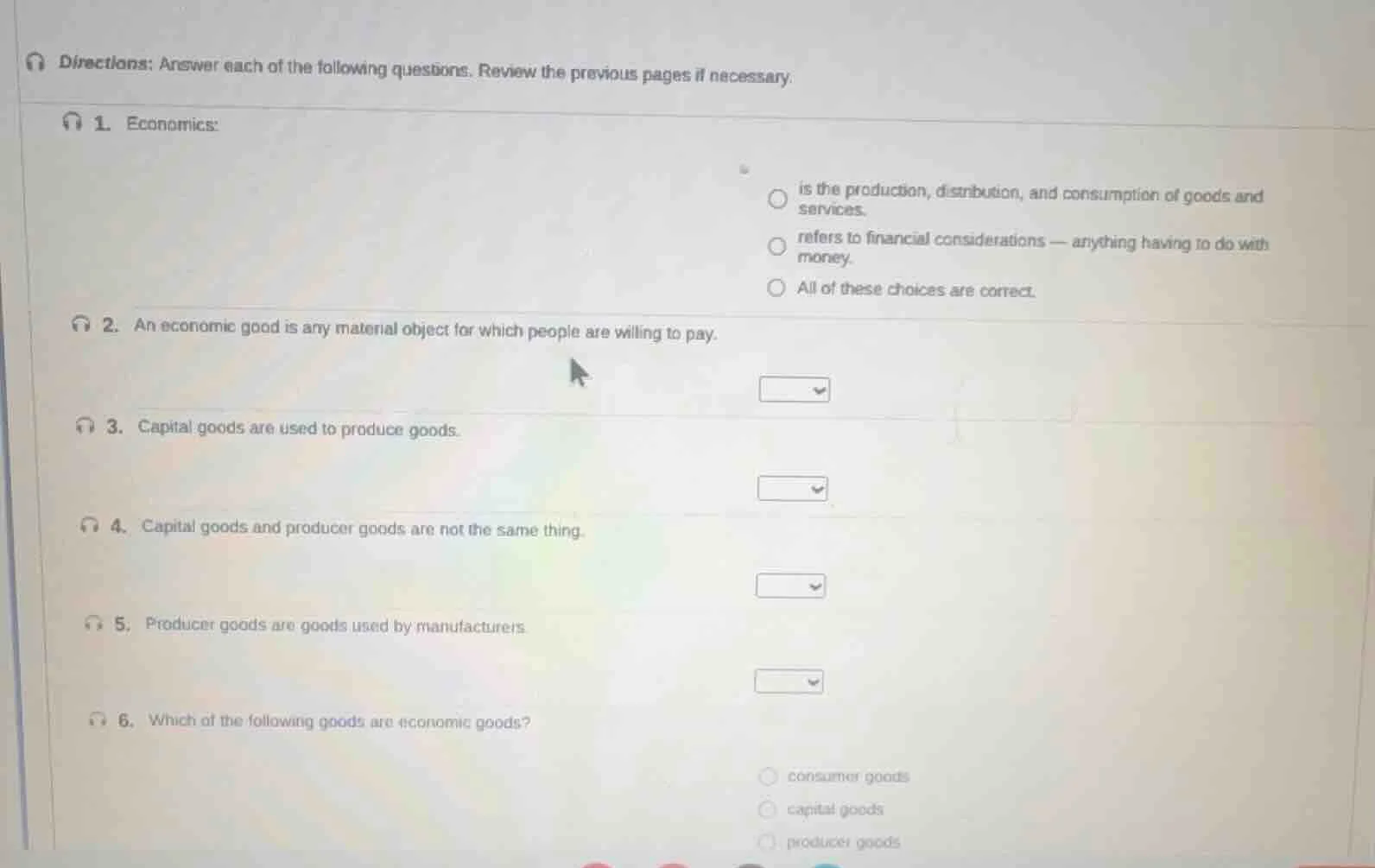 directions: answer each of the following questions. review the previous…