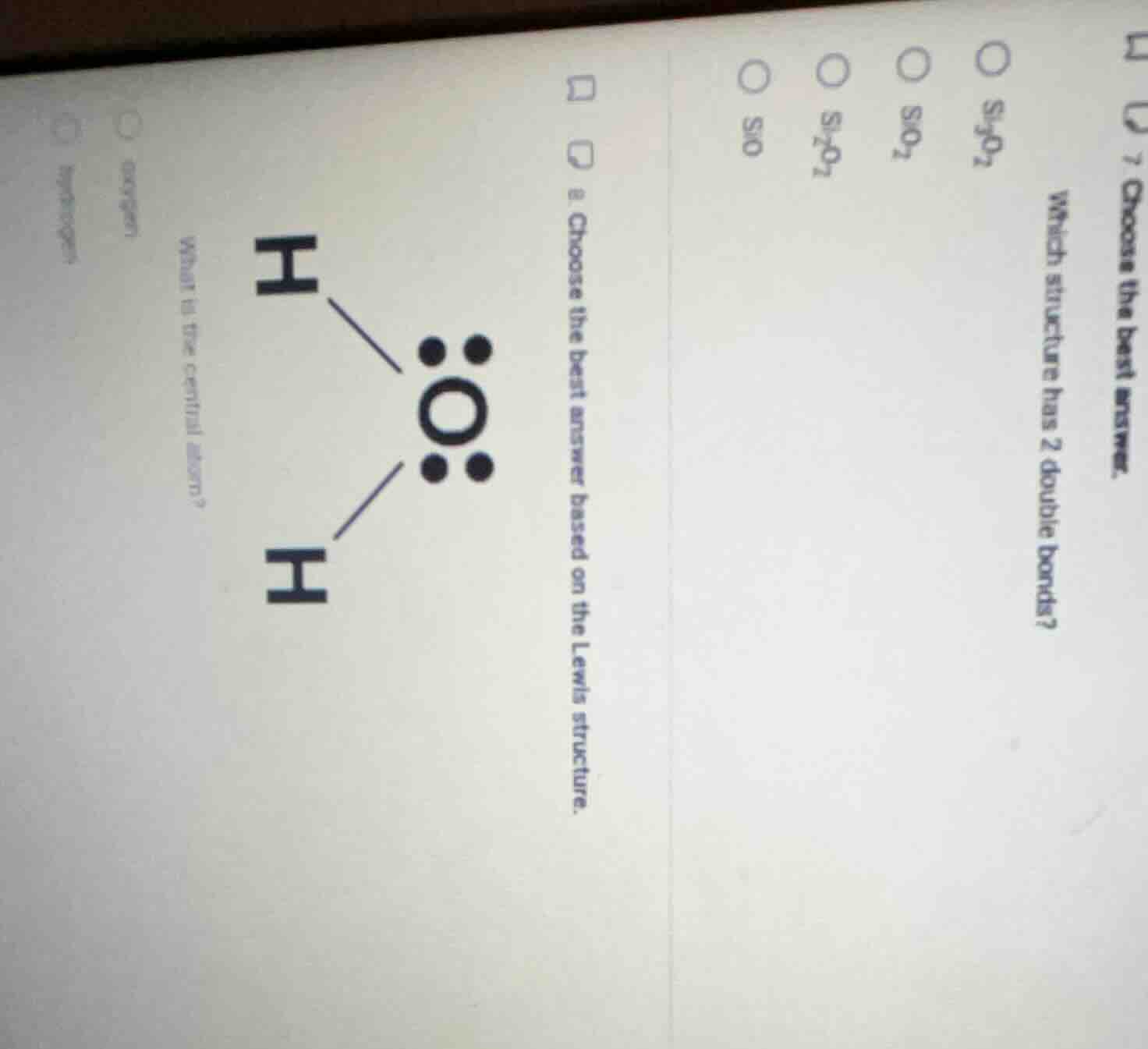 8. choose the best answer based on the lewis structure. what is the cen…
