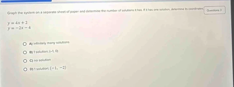 graph the system on a separate sheet of paper and determine the number …