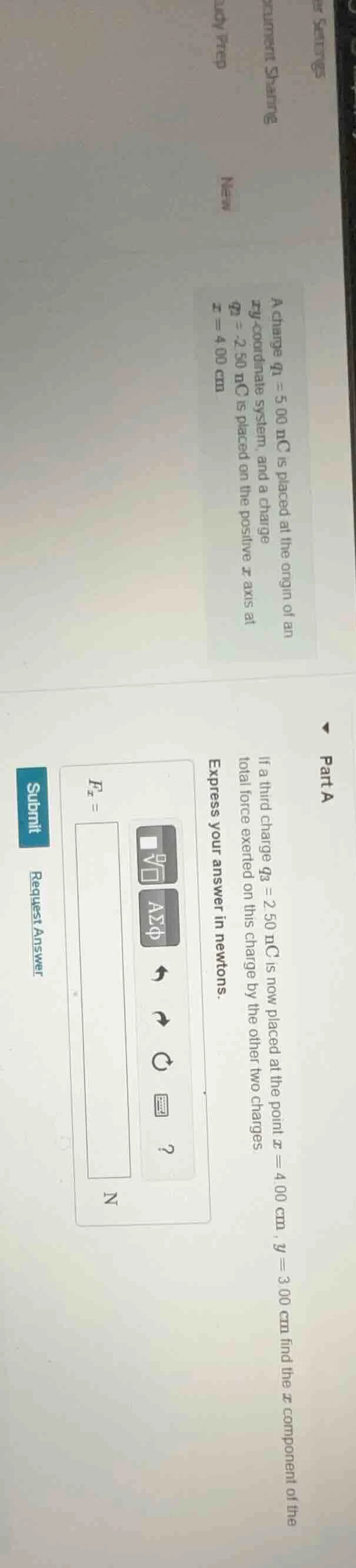 a charge $q_1 = 5.00$ nc is placed at the origin of an xy - coordinate …