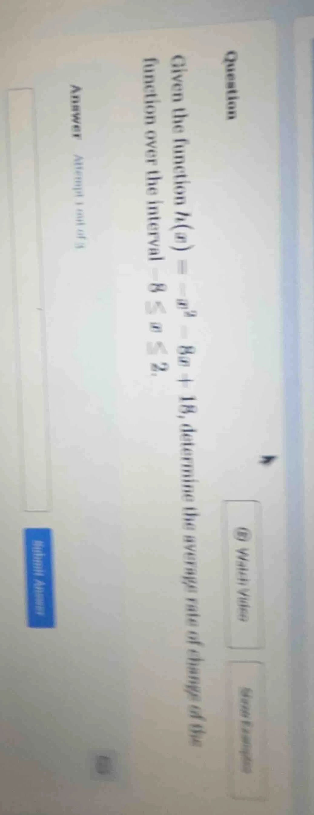 question given the function ( r(x) = -x^3 - 8x + 18 ), determine the av…