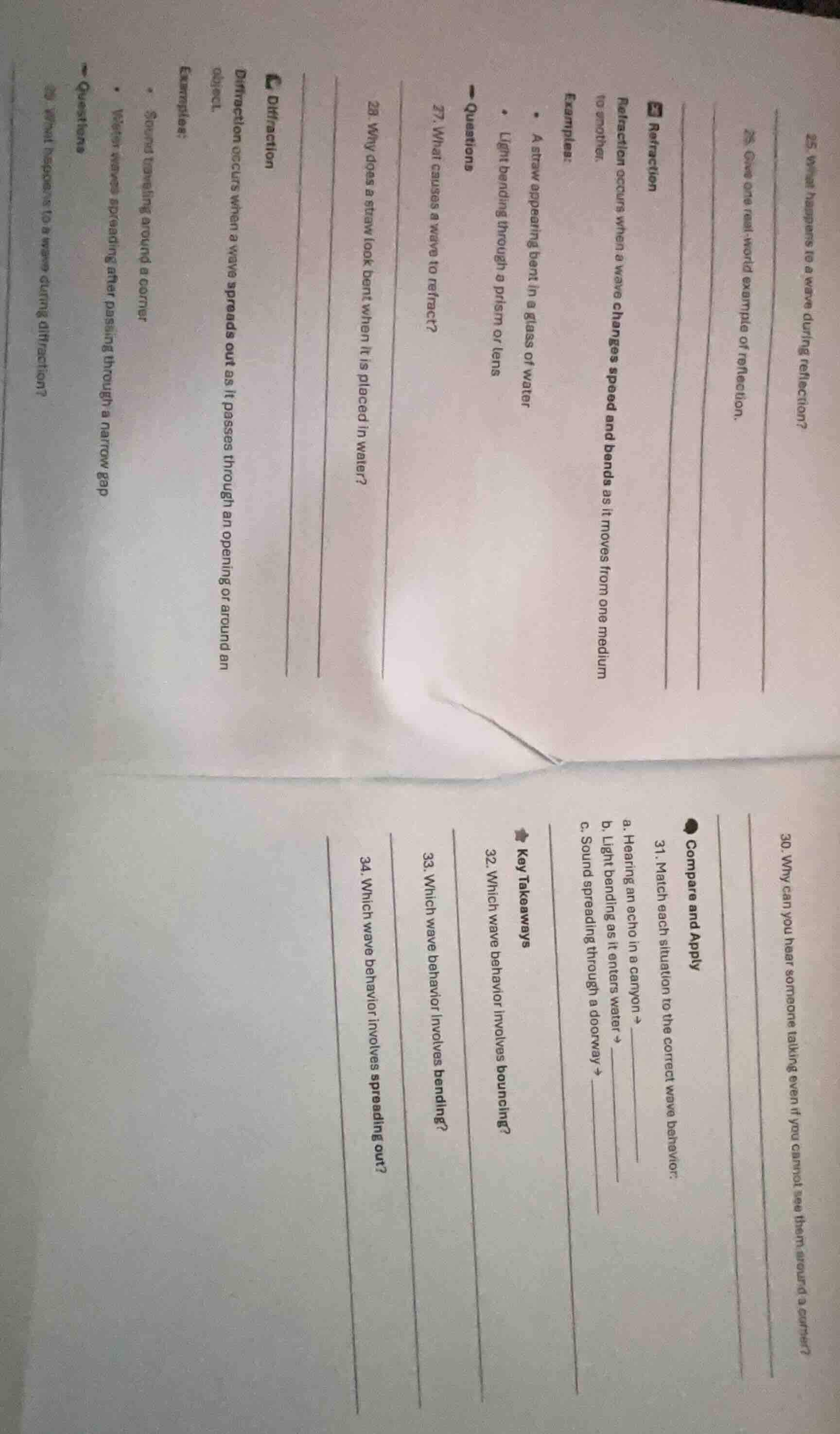 25. what happens to a wave during reflection? 26. give one real - world…