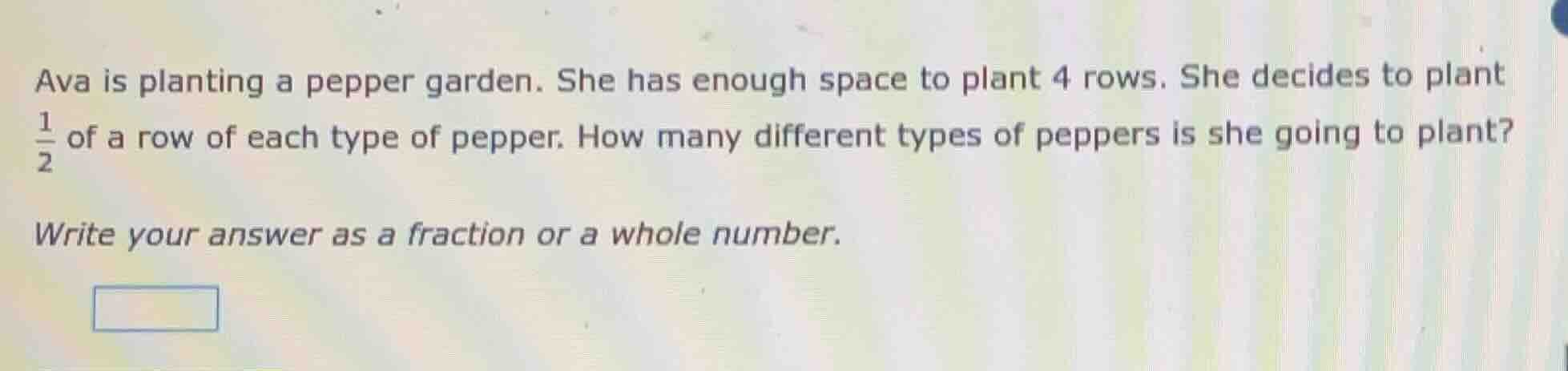 ava is planting a pepper garden. she has enough space to plant 4 rows. …