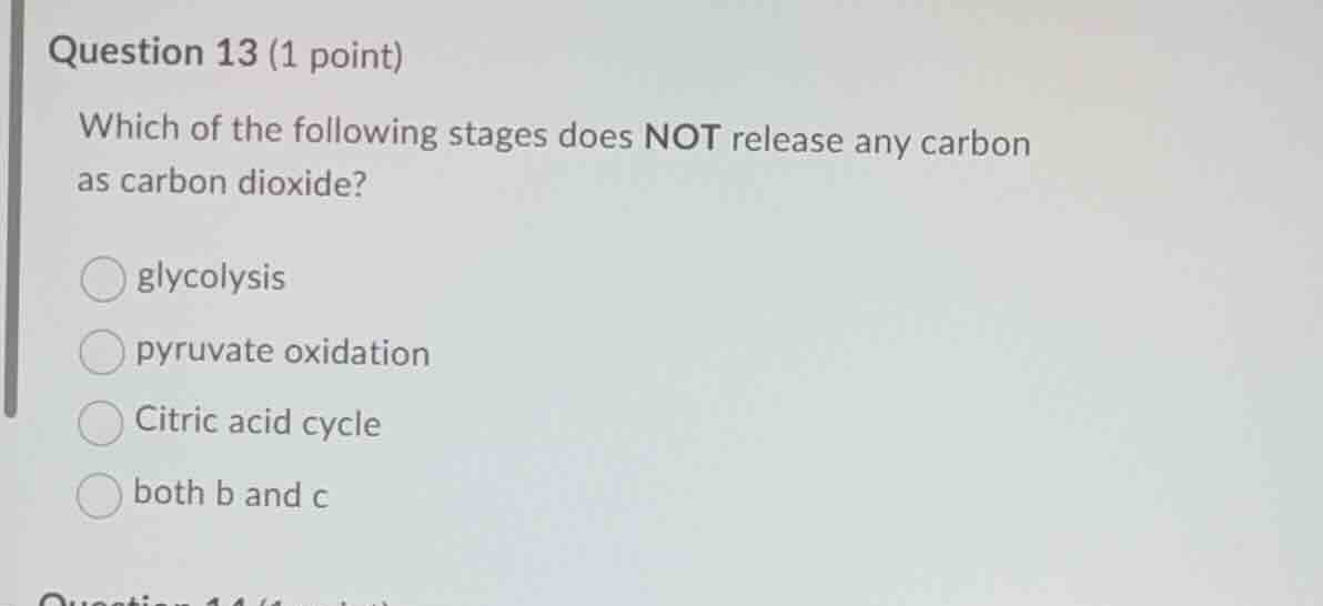question 13 (1 point) which of the following stages does not release an…