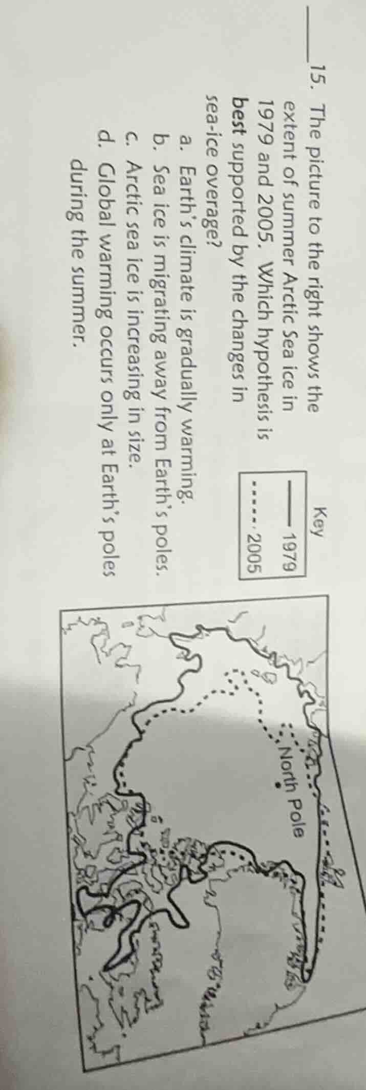 15. the picture to the right shows the extent of summer arctic sea ice …