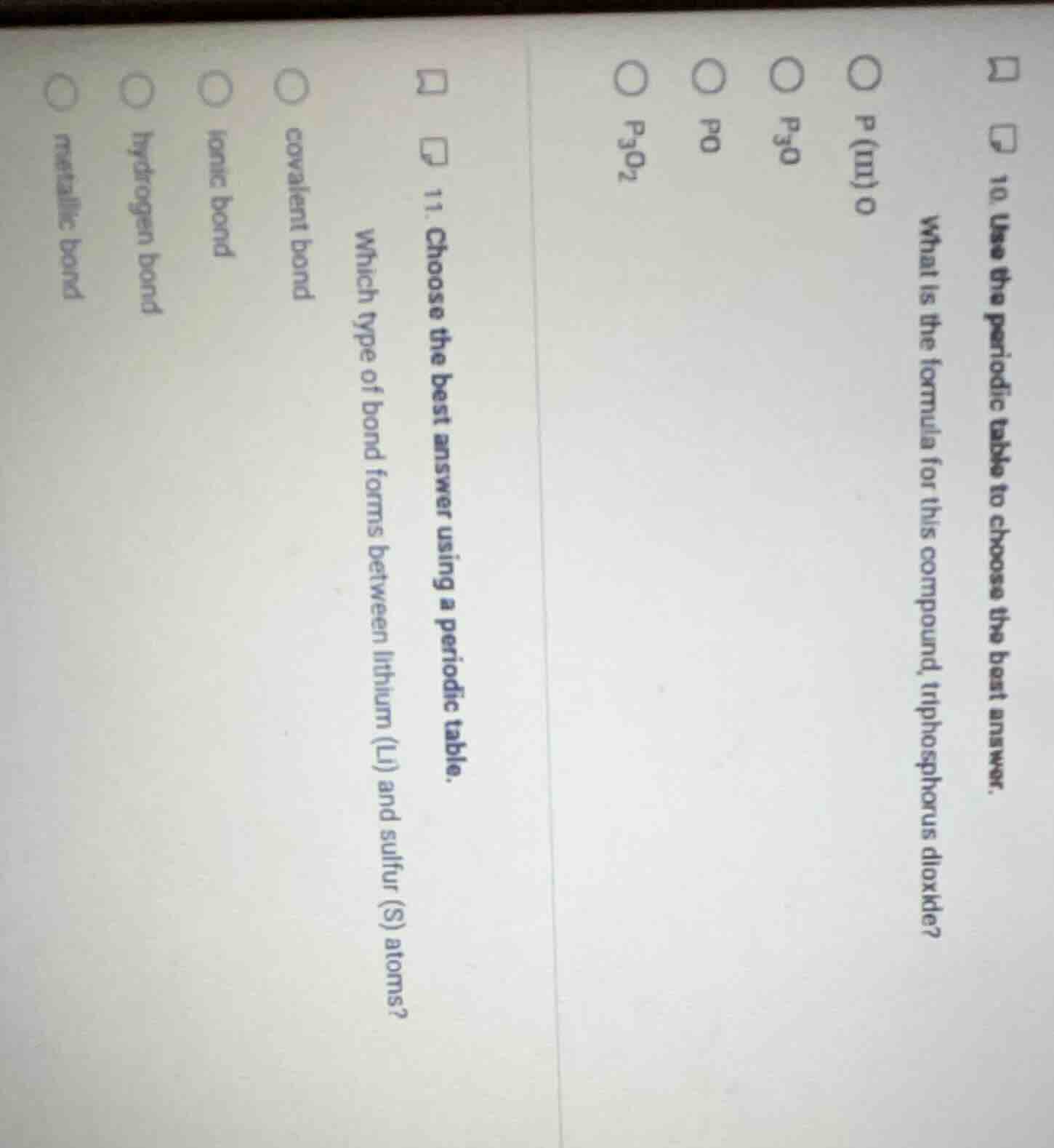 10. use the periodic table to choose the best answer. what is the formu…