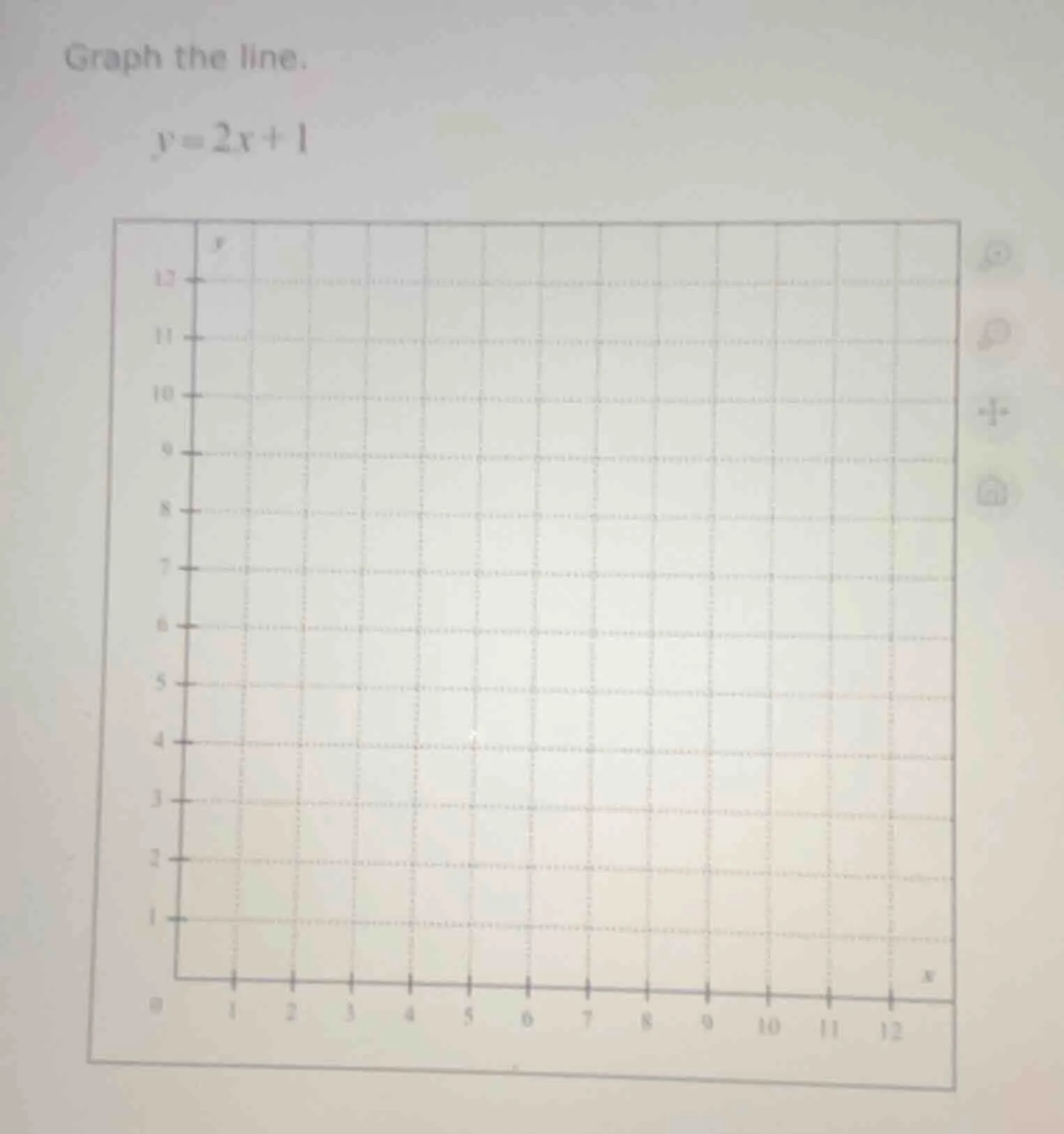 graph the line. $y = 2x + 1$