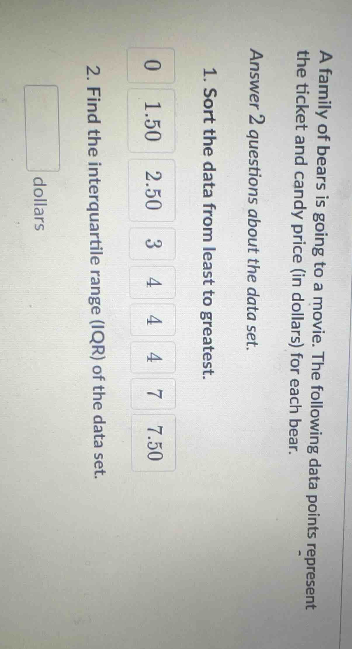 a family of bears is going to a movie. the following data points repres…