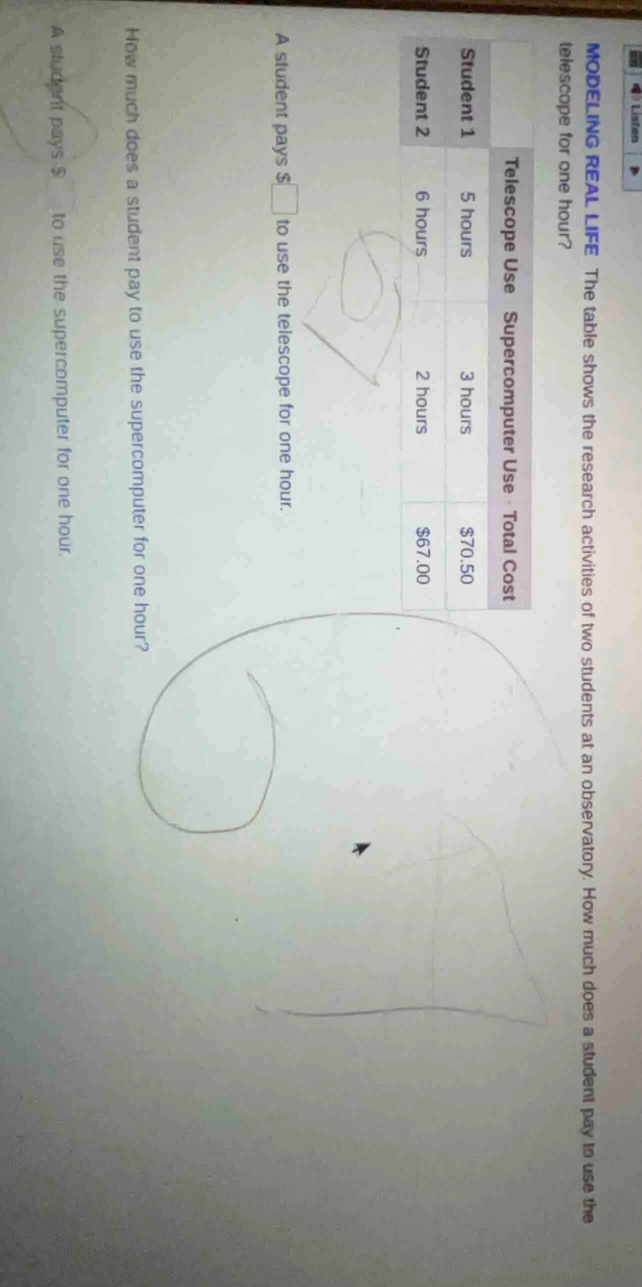 modeling real life the table shows the research activities of two stude…