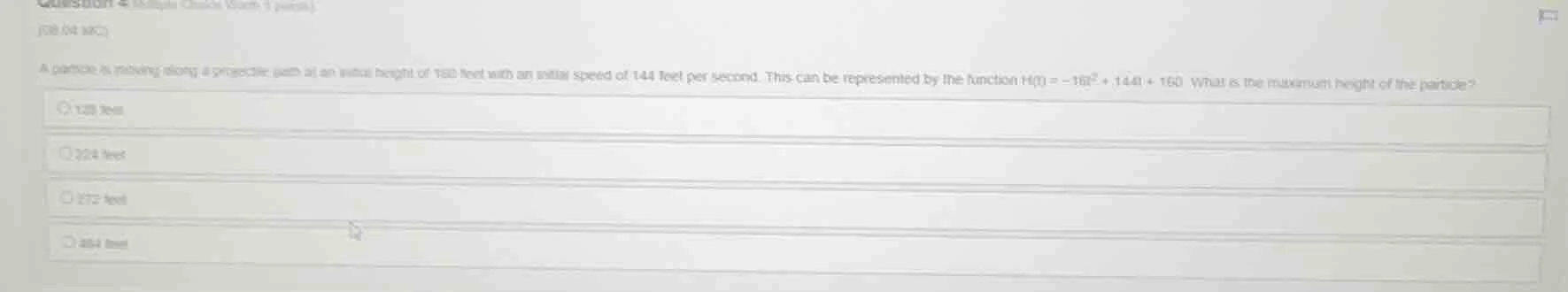 a particle is moving along a projectile path at an initial height of 16…
