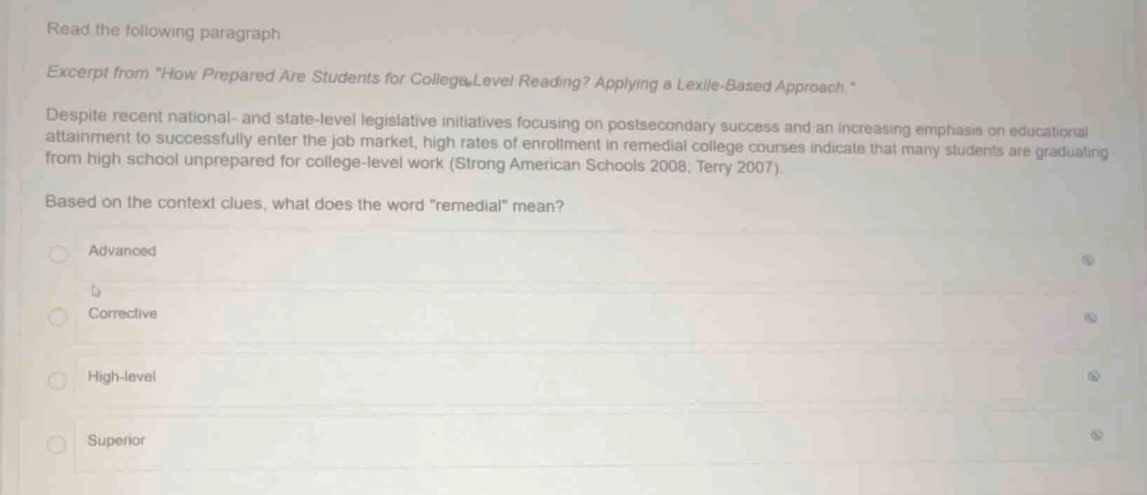 read the following paragraph excerpt from \how prepared are students fo…