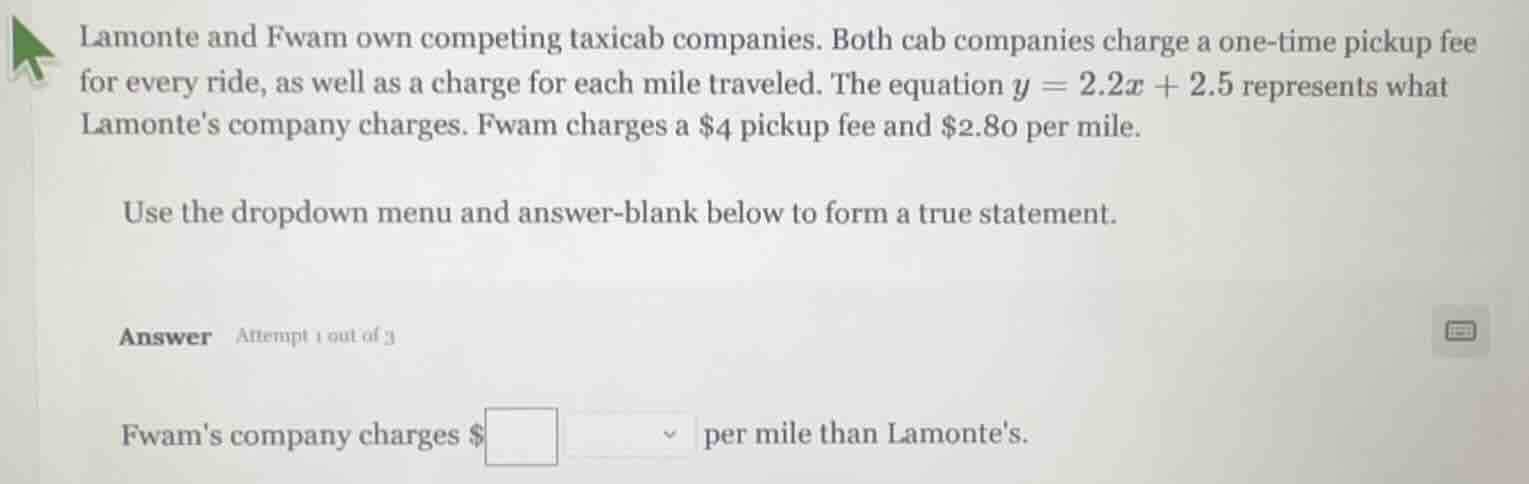 lamonte and fwam own competing taxicab companies. both cab companies ch…