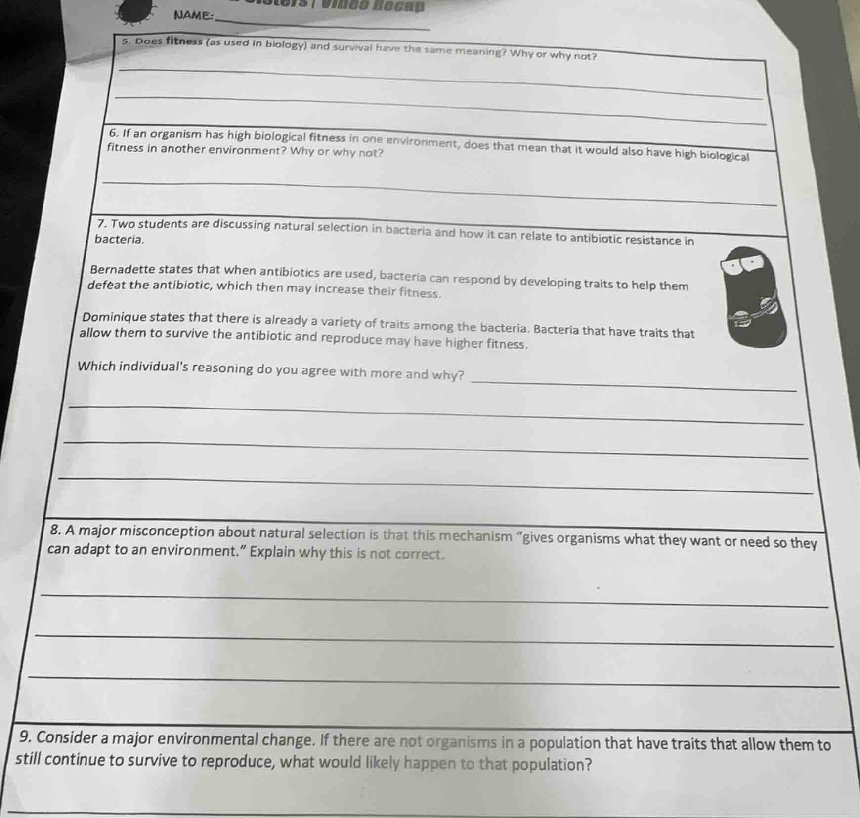 5. does fitness (as used in biology) and survival have the same meaning…