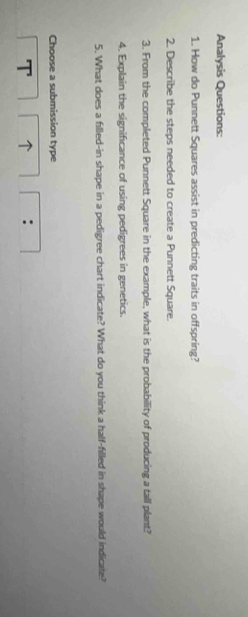 analysis questions. 1. how do punnett squares assist in predicting trai…