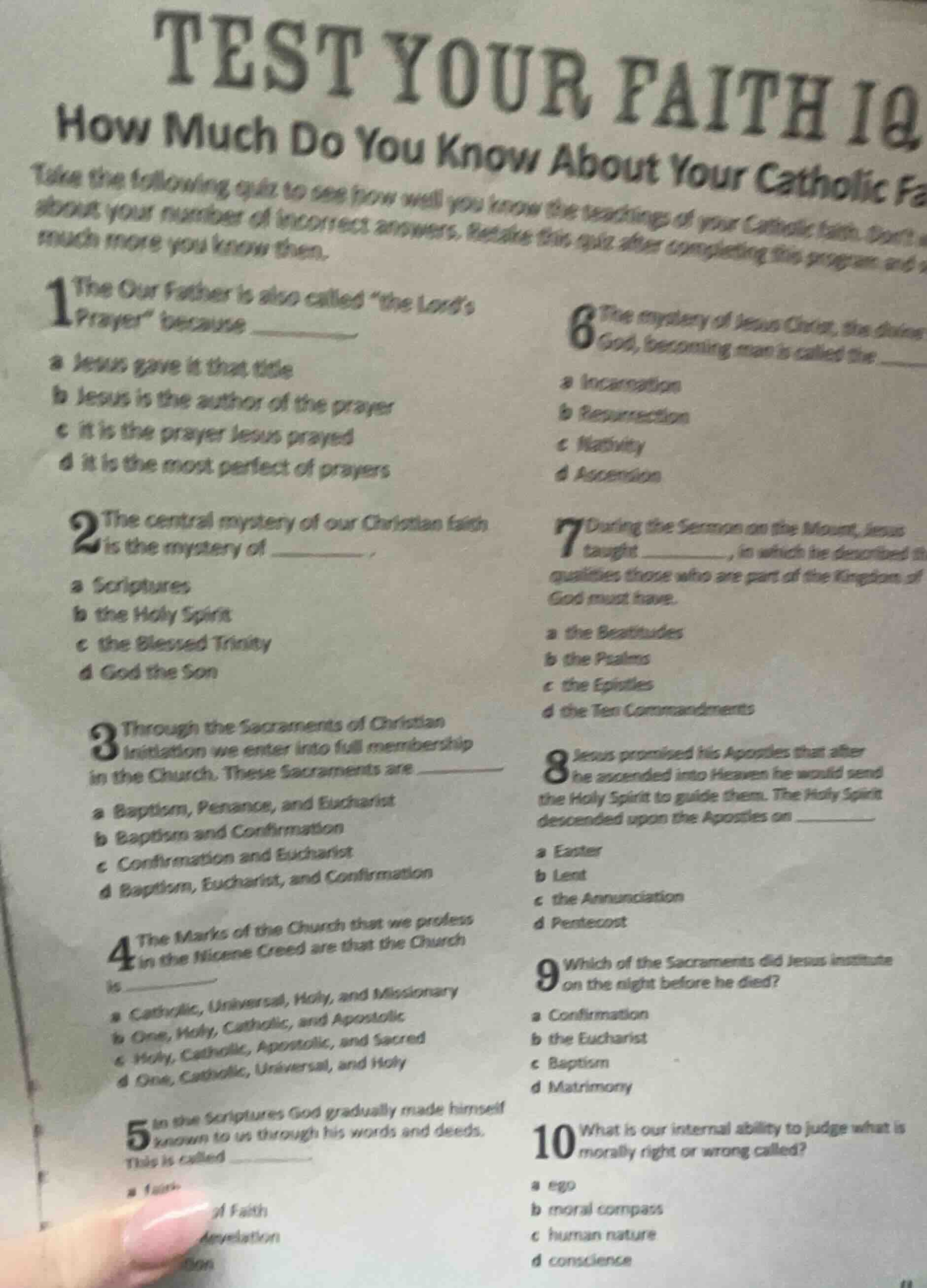 test your faith iq how much do you know about your catholic fa take the…