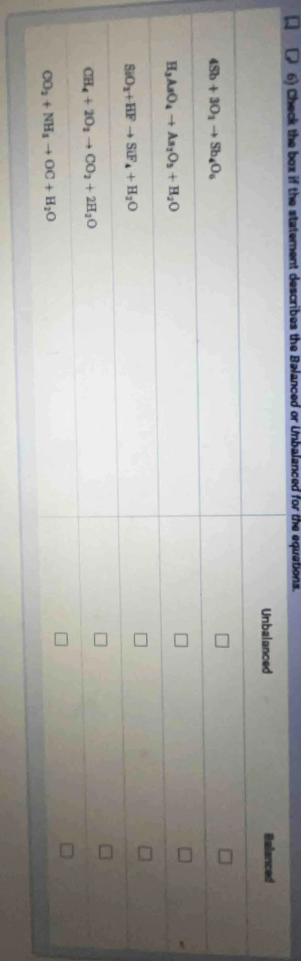 6) check the box if the statement describes the balanced or unbalanced …