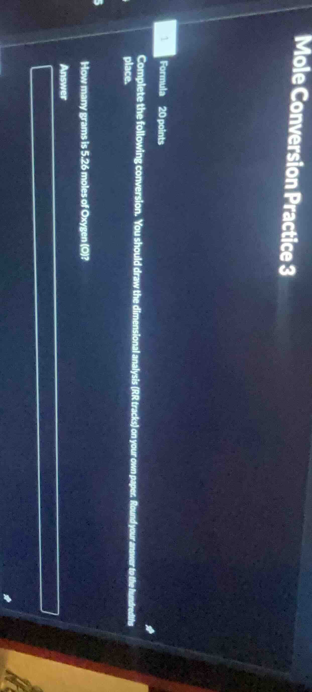 mole conversion practice 3 formula 20 points complete the following con…