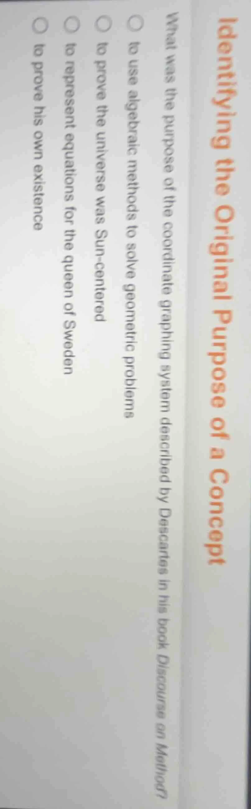 identifying the original purpose of a concept what was the purpose of t…