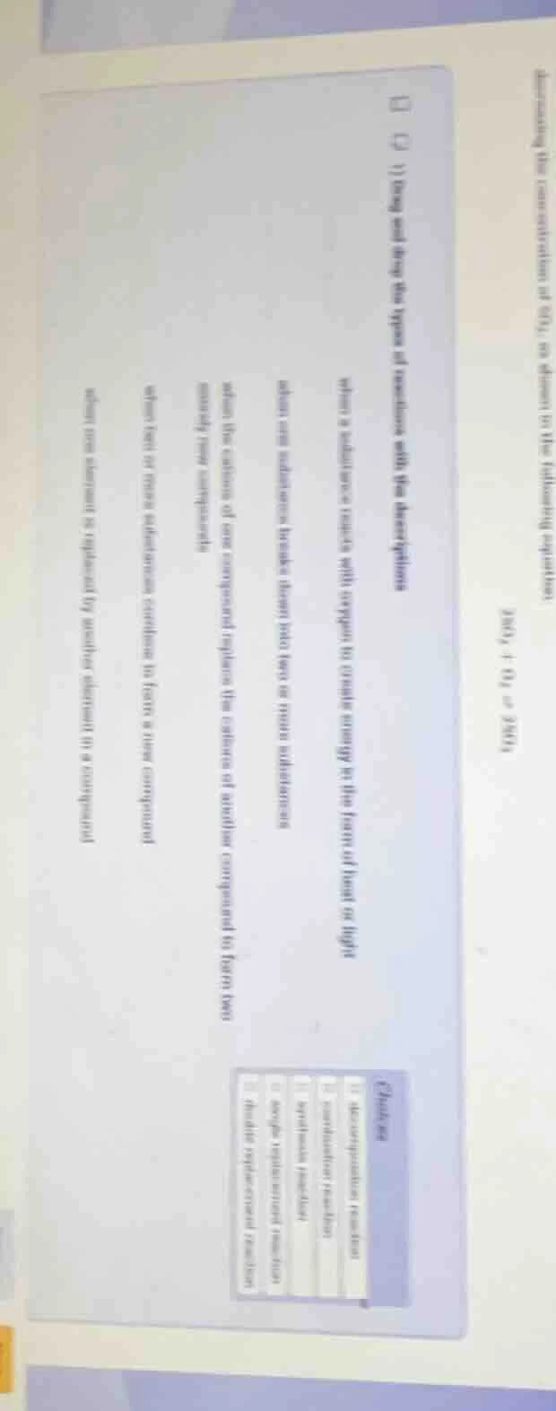 1) read and match the types of reactions with the descriptions when a s…