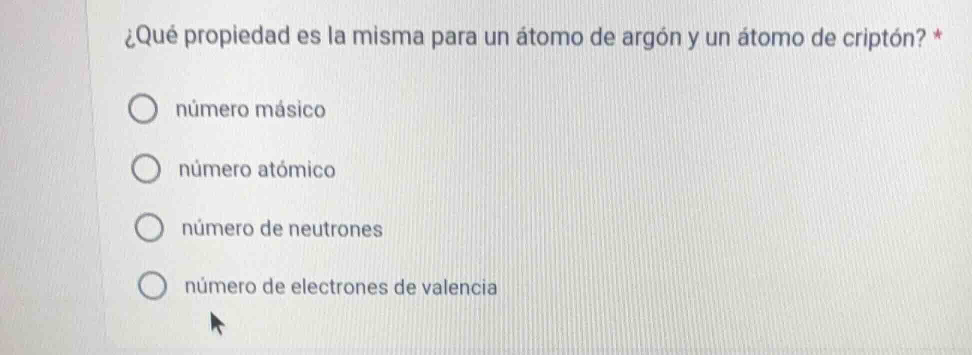 ¿qué propiedad es la misma para un átomo de argón y un átomo de criptón…