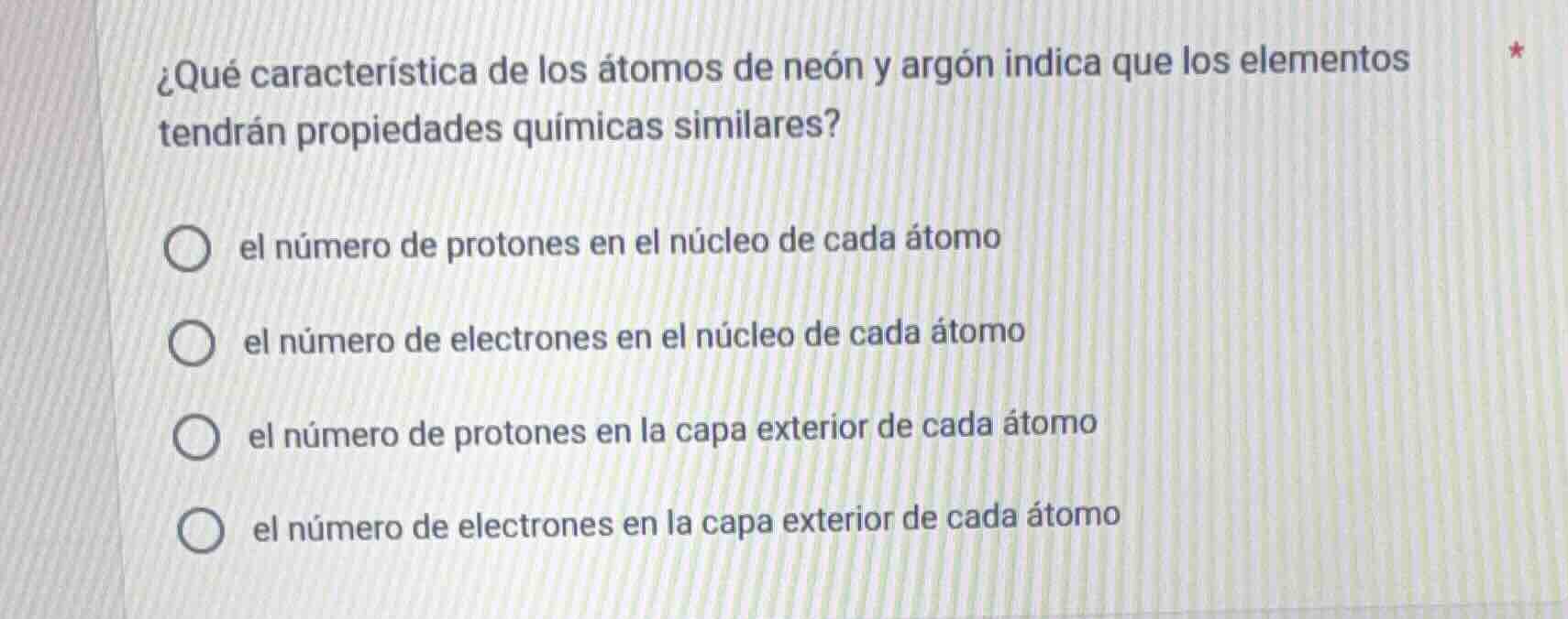 ¿qué característica de los átomos de neón y argón indica que los elemen…