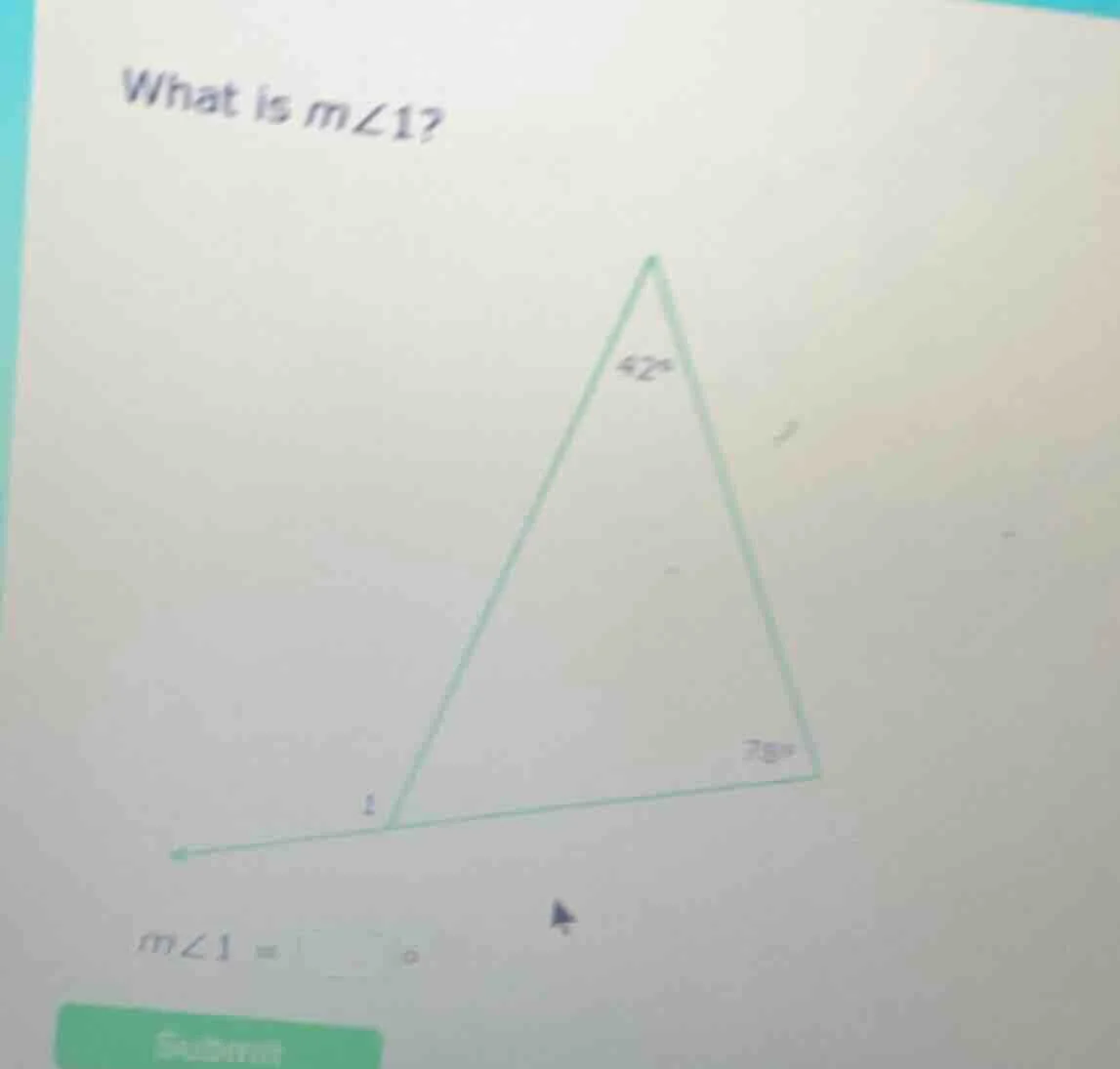 what is m∠1? m∠1 = \\underline{\\quad\\quad} °