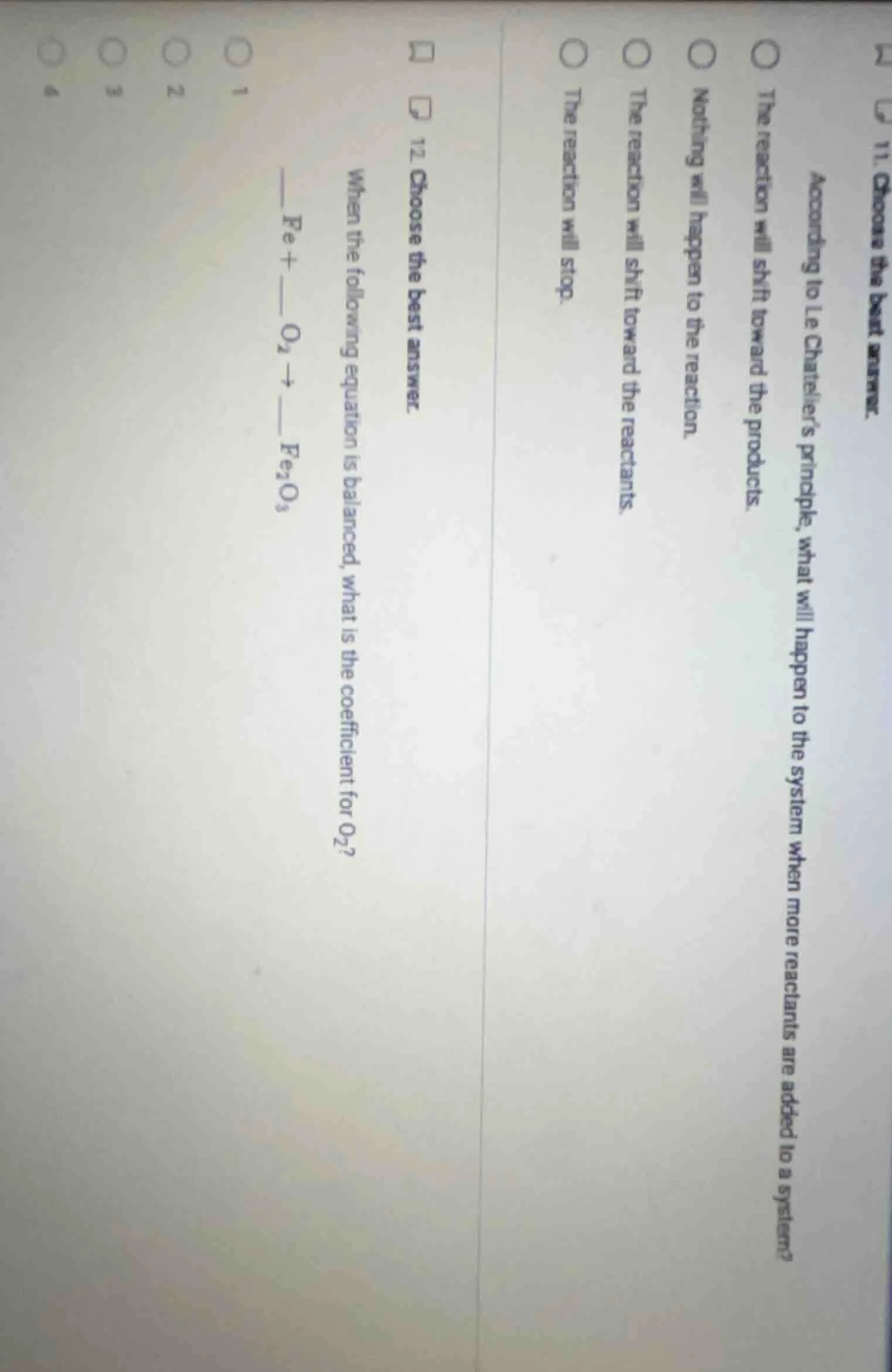 12. choose the best answer. when the following equation is balanced, wh…