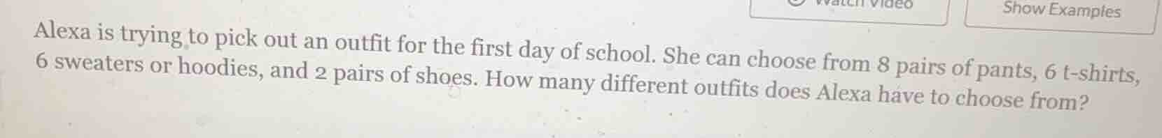 alexa is trying to pick out an outfit for the first day of school. she …