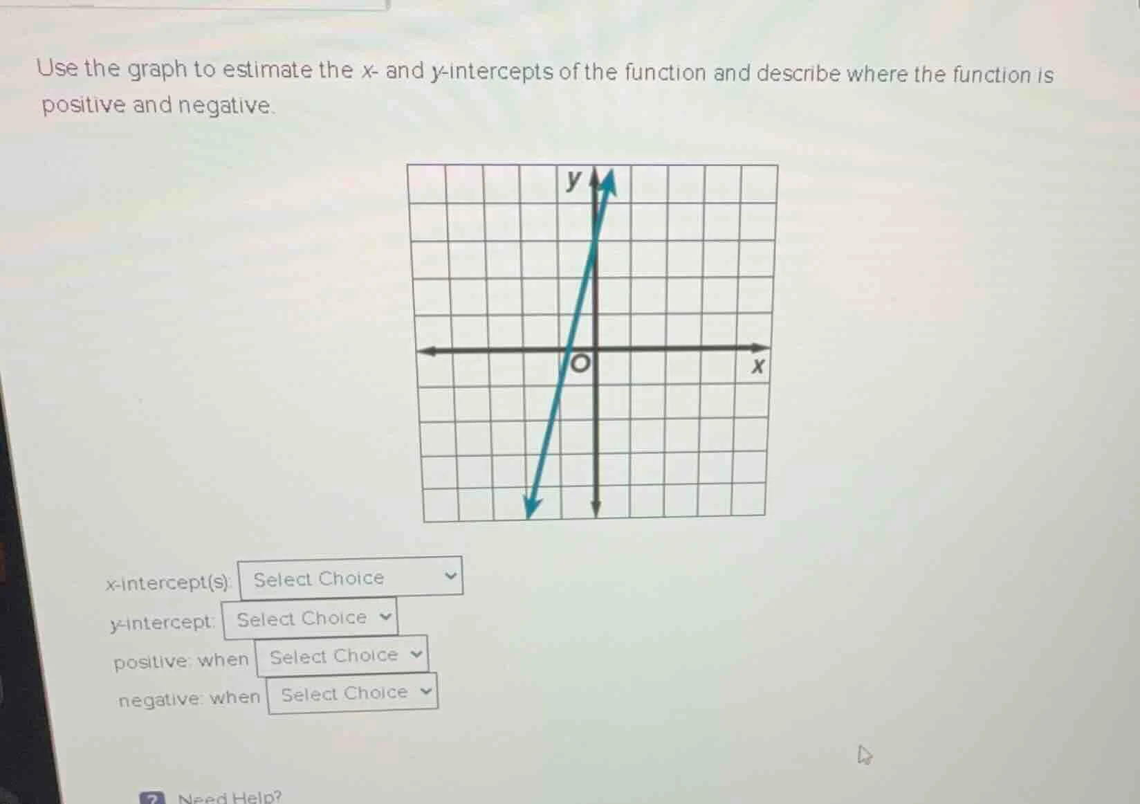use the graph to estimate the x- and y-intercepts of the function and d…