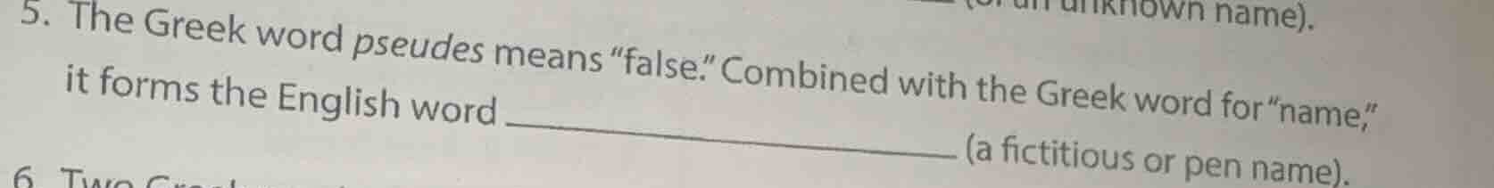 5. the greek word pseudes means “false.” combined with the greek word f…