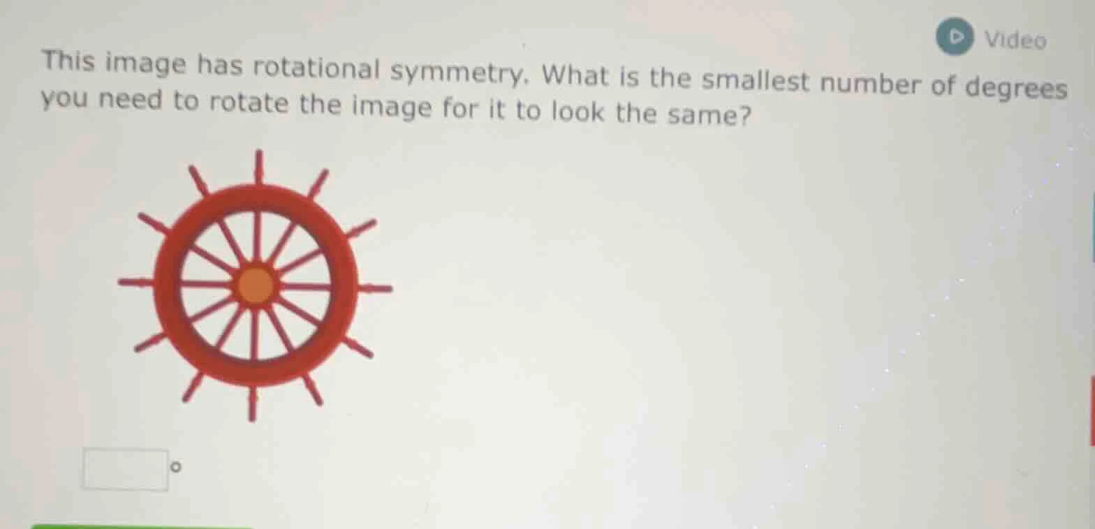 this image has rotational symmetry. what is the smallest number of degr…