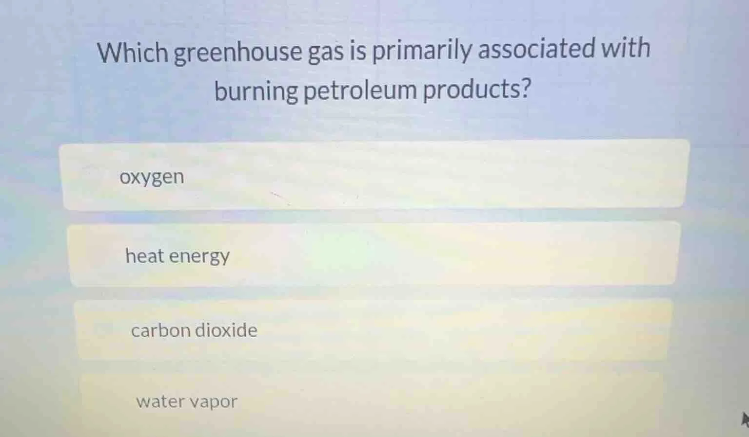 which greenhouse gas is primarily associated with burning petroleum pro…