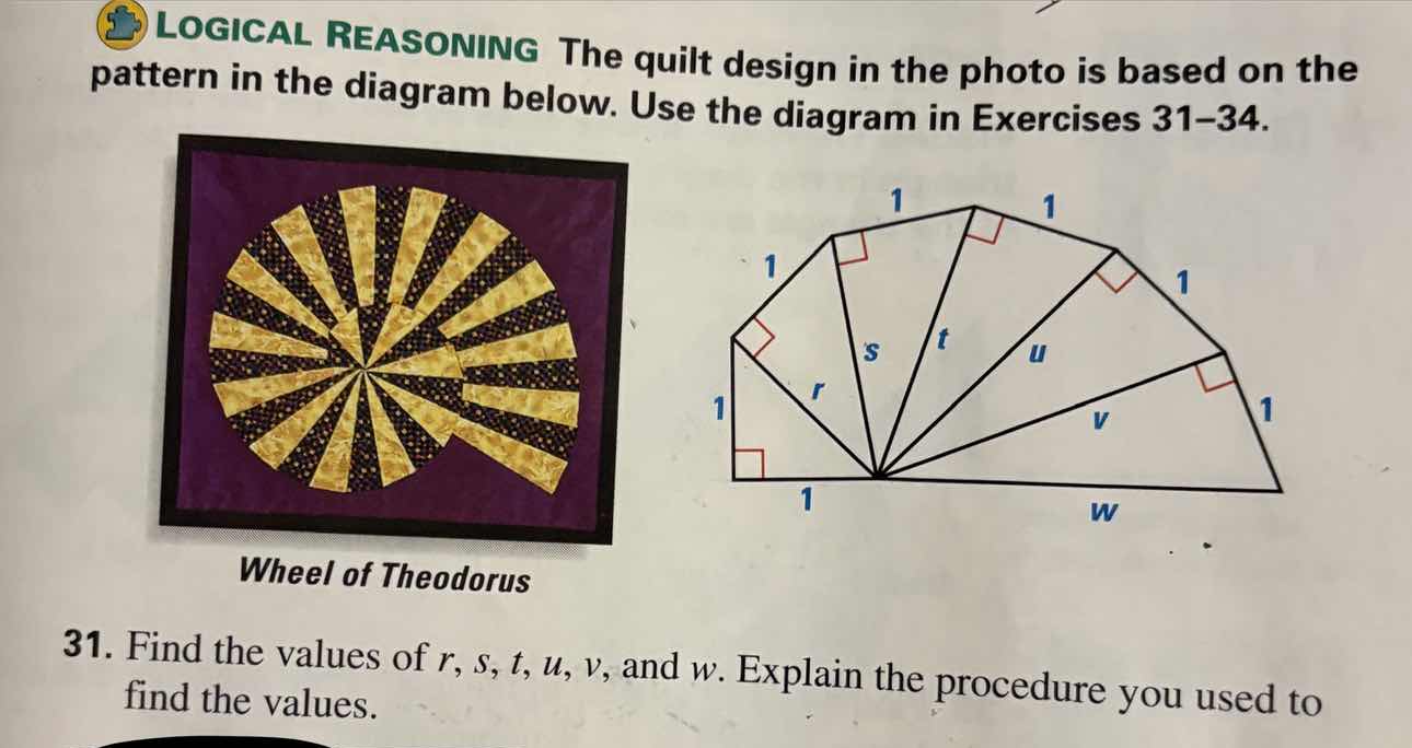 logical reasoning the quilt design in the photo is based on the pattern…