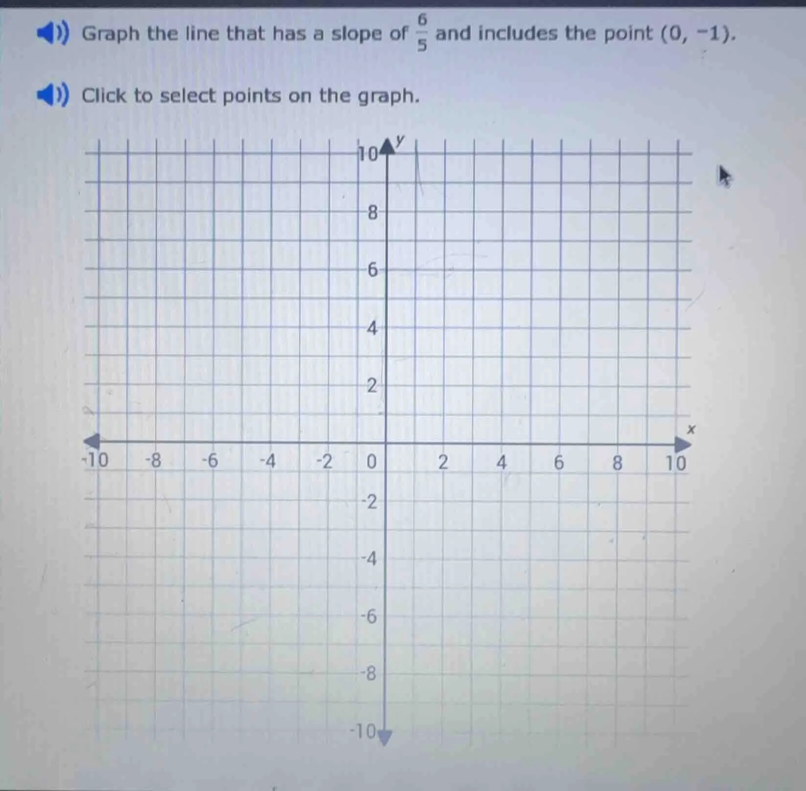 graph the line that has a slope of \\(\\frac{6}{5}\\) and includes the …