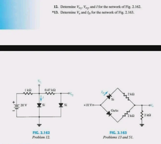 12. determine ( v_{o_1}, v_{o_2} ), and ( i ) for the network of fig. 2…