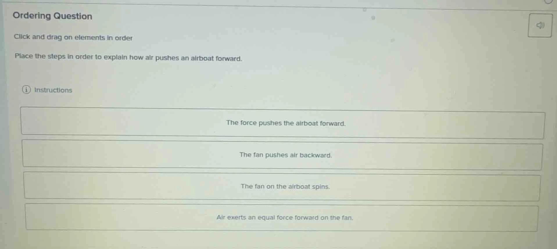 ordering question click and drag on elements in order place the steps i…