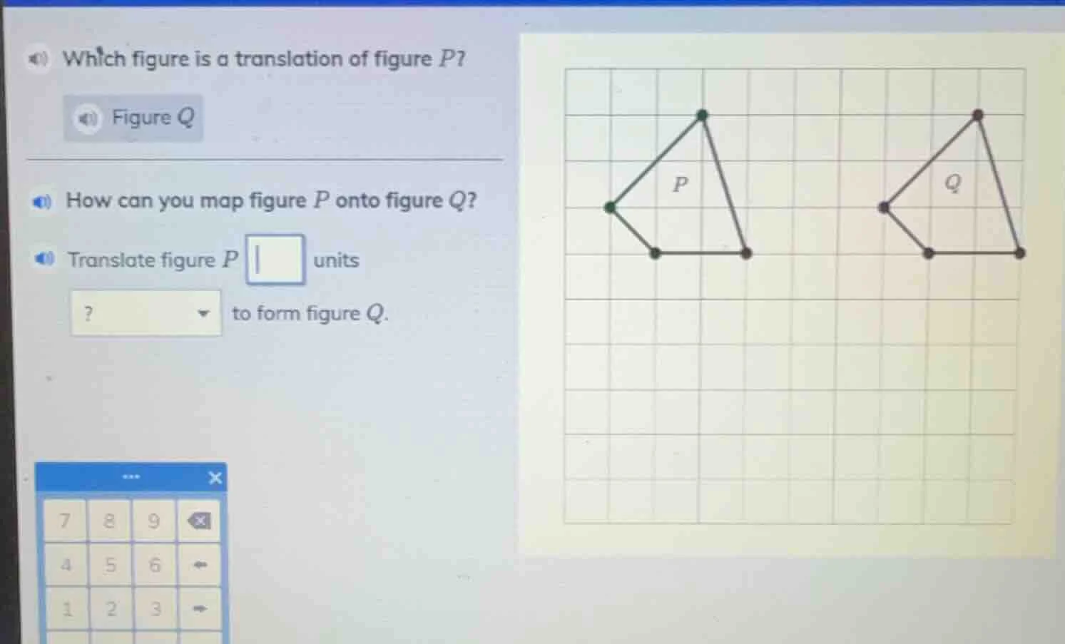 which figure is a translation of figure p? figure q how can you map fig…