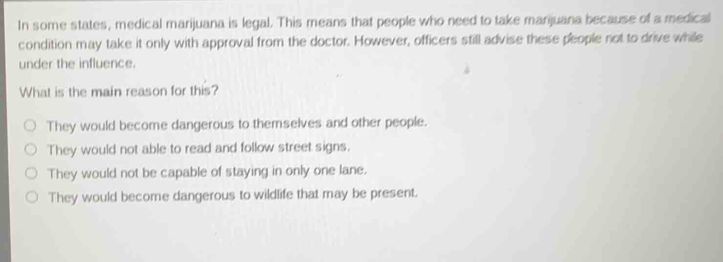 in some states, medical marijuana is legal. this means that people who …
